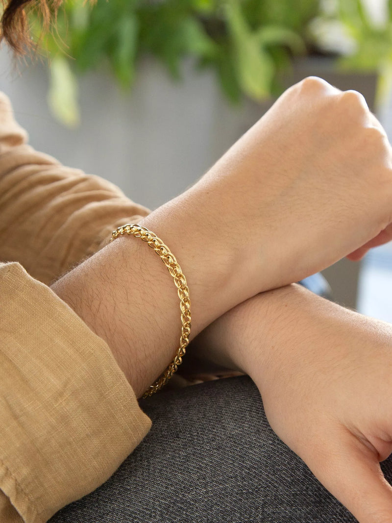 IBB 9ct yellow gold rollerball bracelet 19cm, UK version
