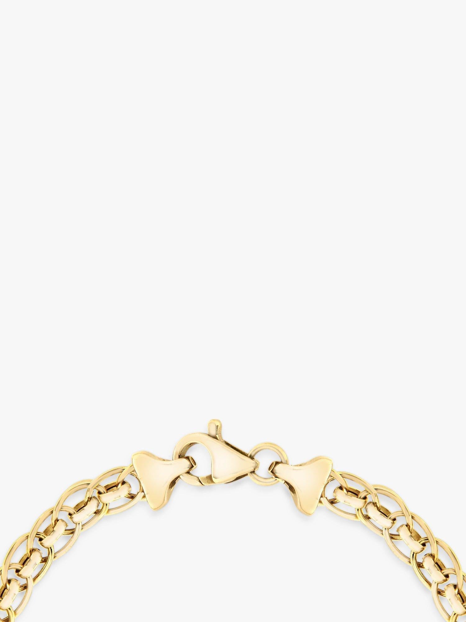 IBB 9ct yellow gold rollerball bracelet 19cm, UK version