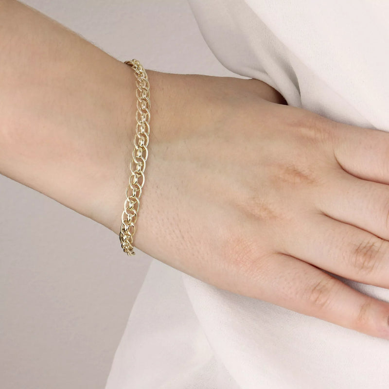 IBB 9ct yellow gold rollerball bracelet 19cm, UK version