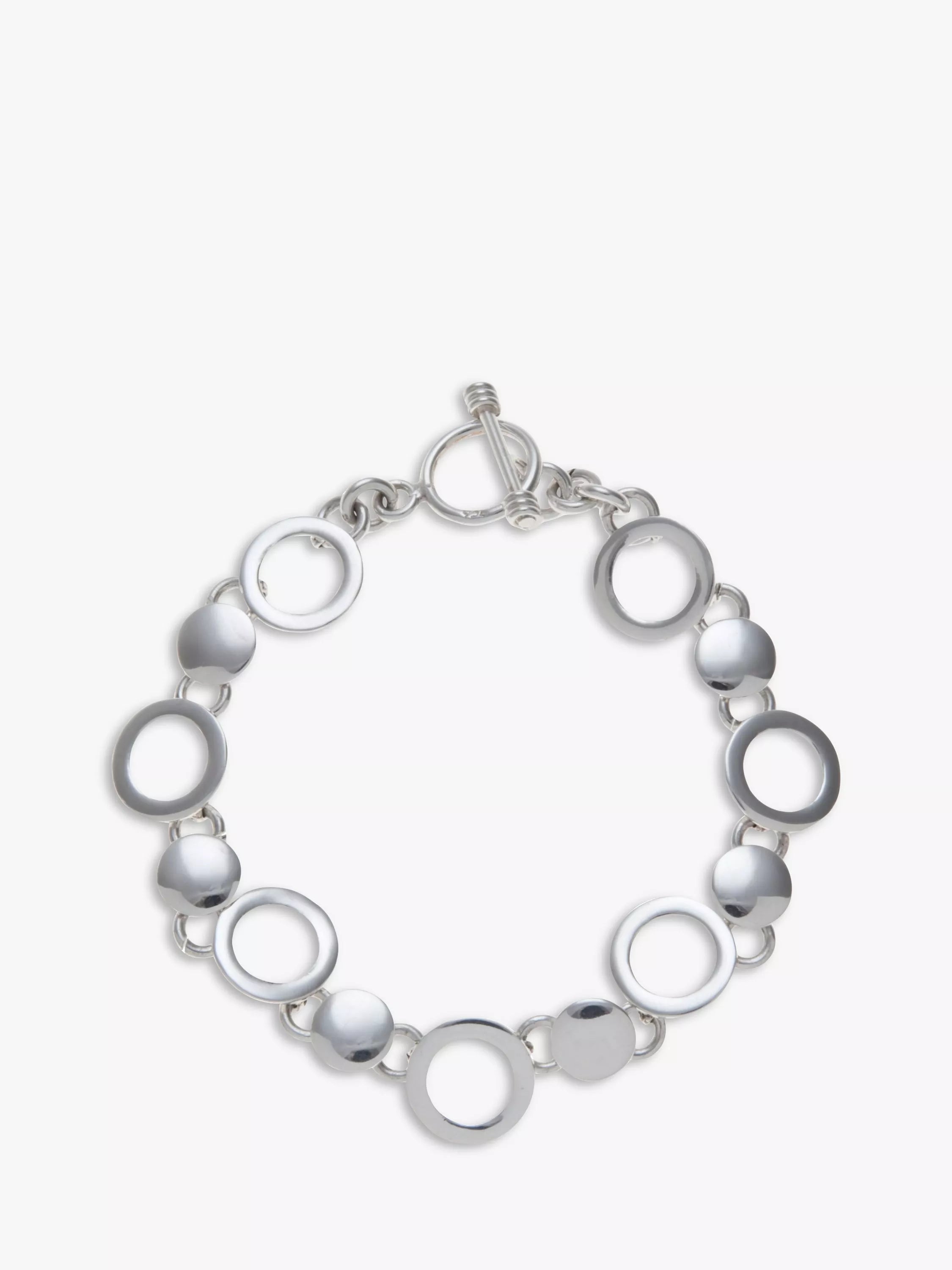 Andea sterling silver discs and circles bracelet 19cm (British brand)