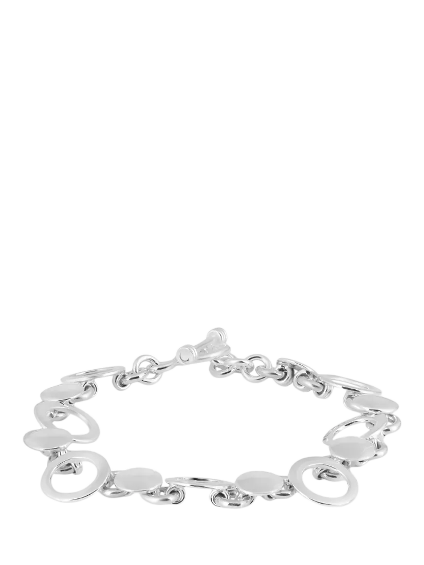 Andea sterling silver discs and circles bracelet 19cm (British brand)
