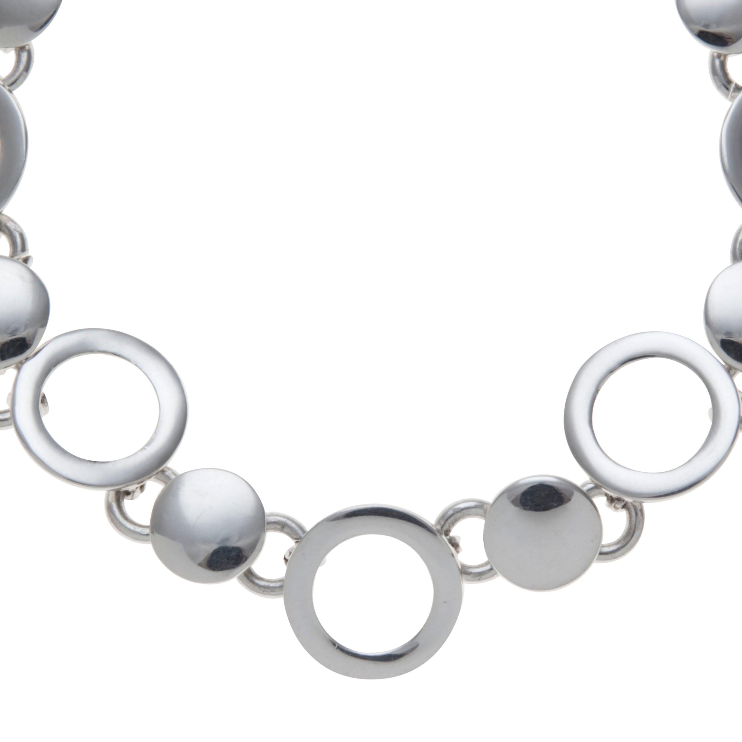 Andea sterling silver discs and circles bracelet 19cm (British brand)