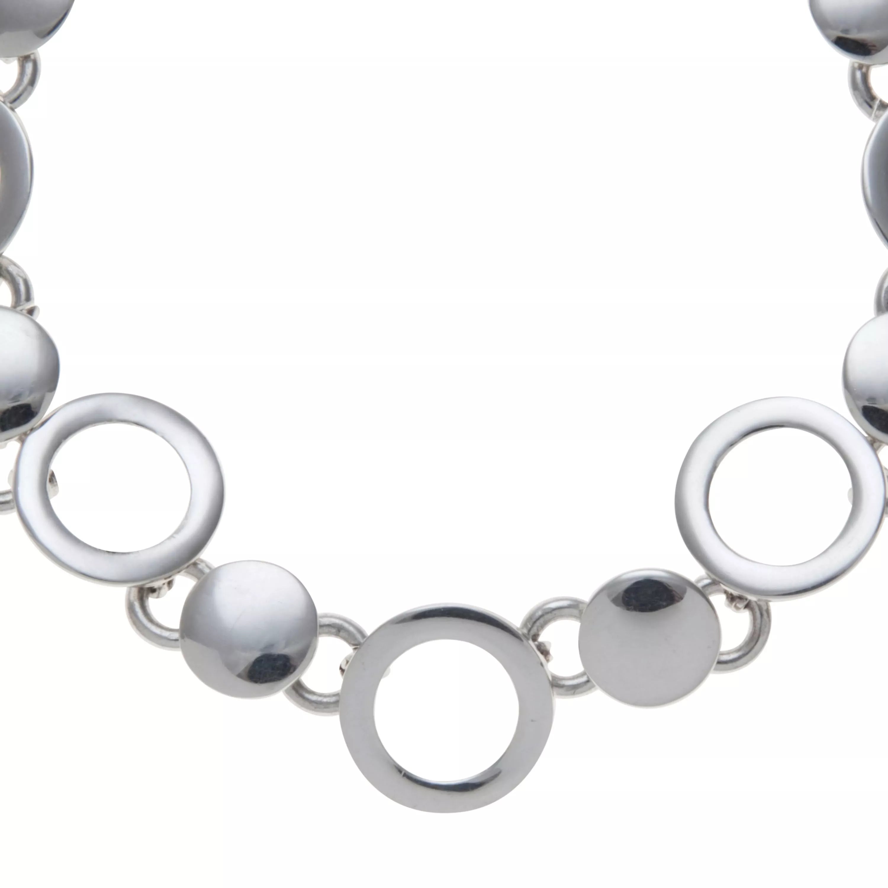 Andea sterling silver discs and circles bracelet 19cm (British brand)