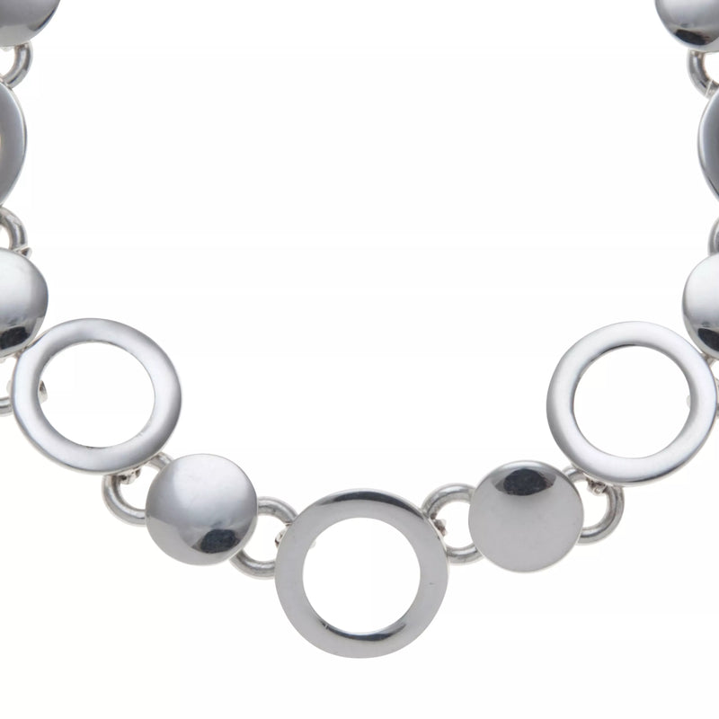 Andea sterling silver discs and circles bracelet 19cm (British brand)