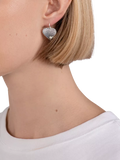 Andea sterling silver textured heart drop earrings, imported from the UK