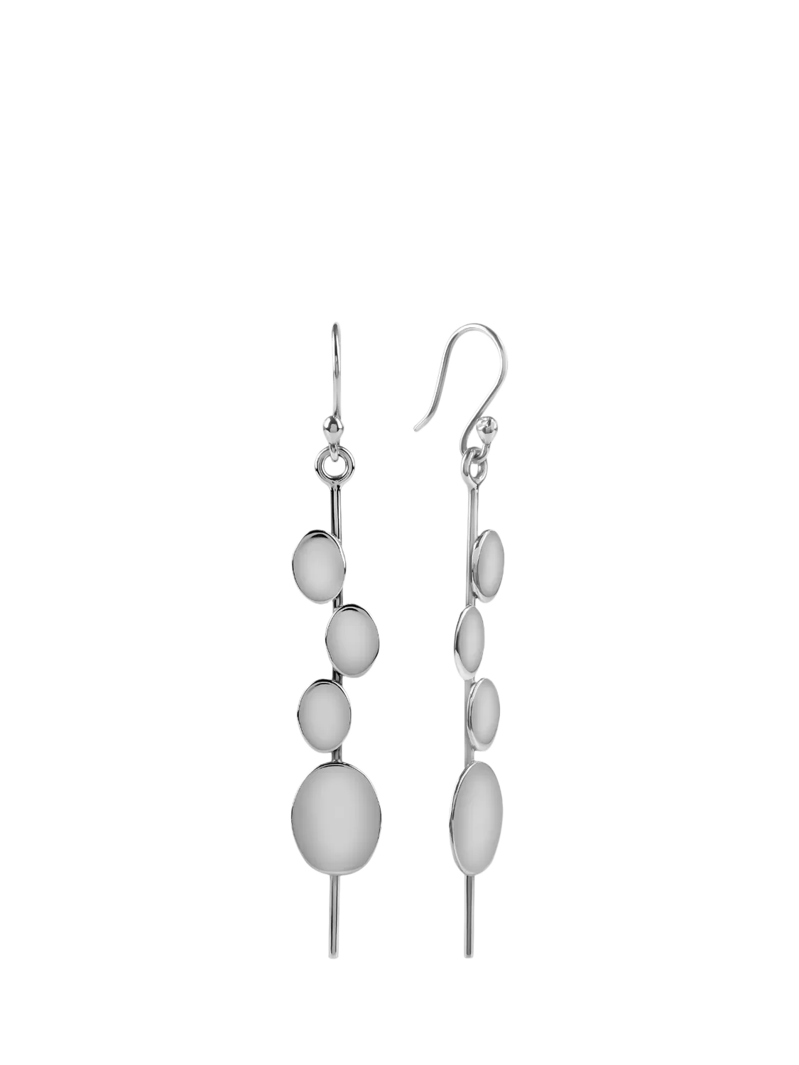 Andea art deco sterling silver drop earrings 7cm (British brand)