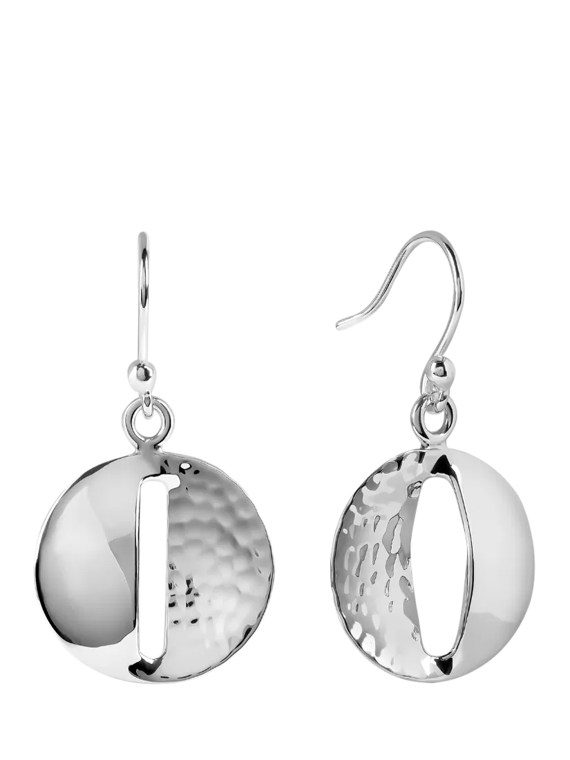 Andea sterling silver drop earrings smooth and textured 3cm, imported from the UK
