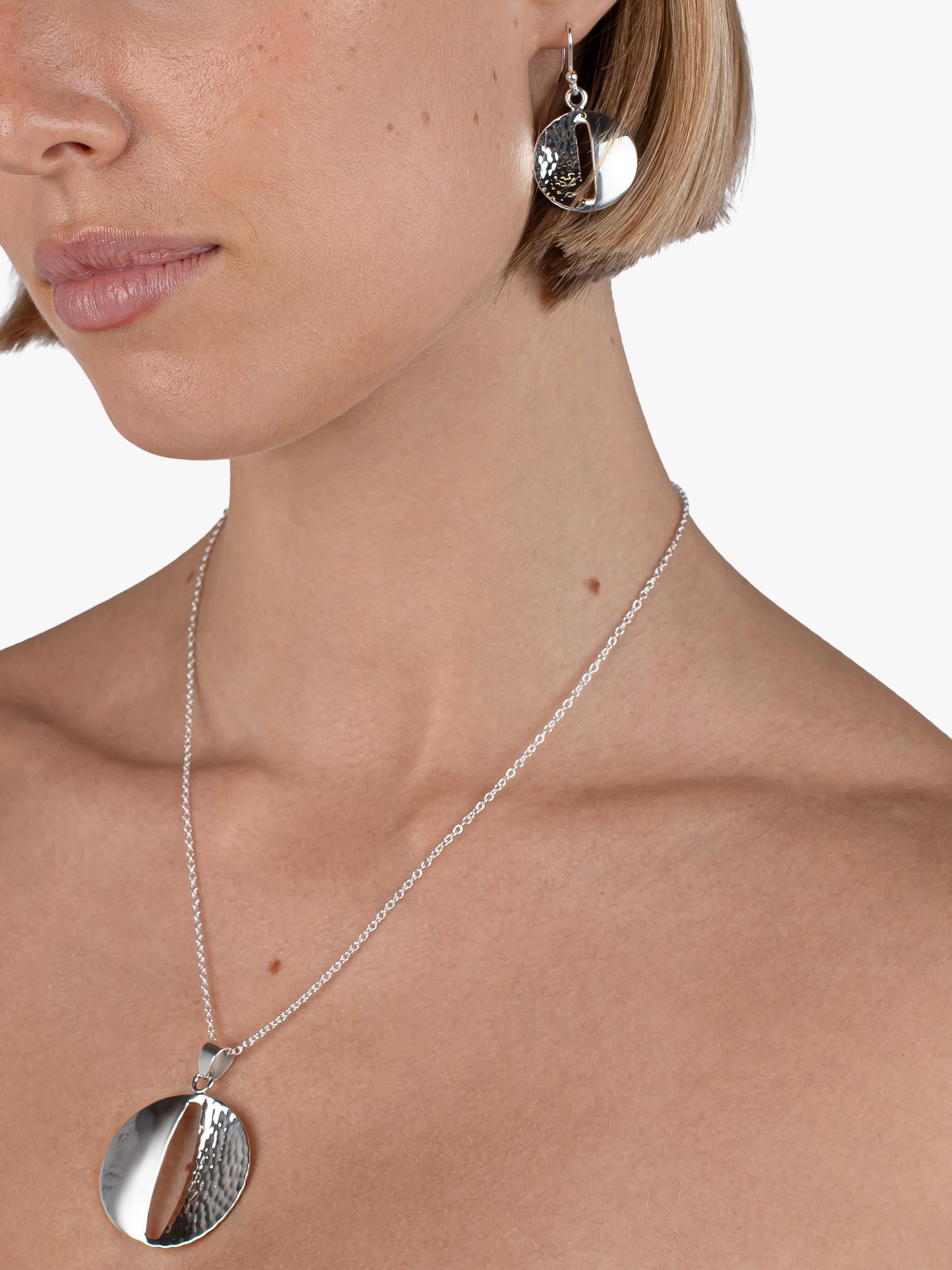 Andea sterling silver drop earrings smooth and textured 3cm, imported from the UK
