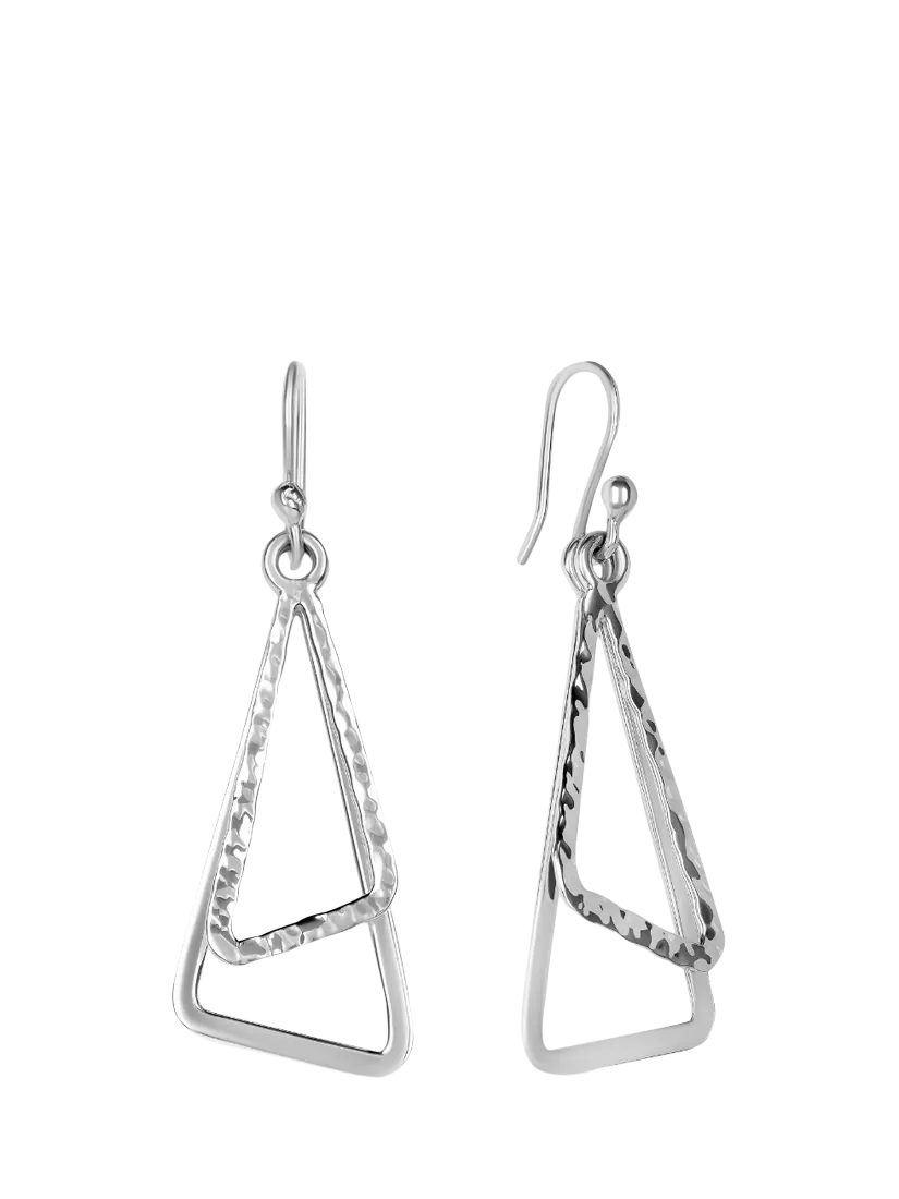 Andea sterling silver double triangle drop earrings - British product