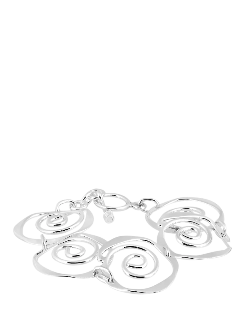 Andea sterling silver sculptured spirals bracelet 19cm, imported from the UK