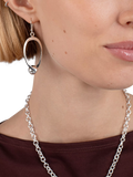 Andea drop earrings oval and ball design 5cm (British brand)