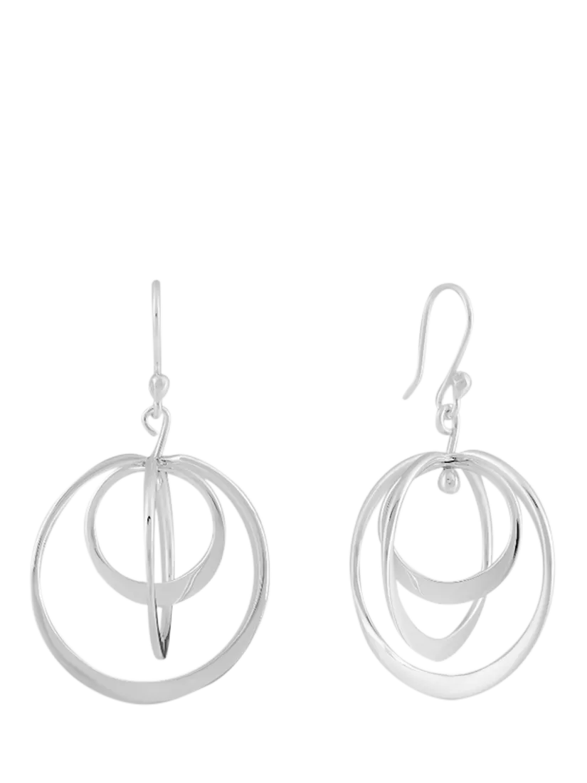 Andea sterling silver spinning hoop drop earrings (British brand)