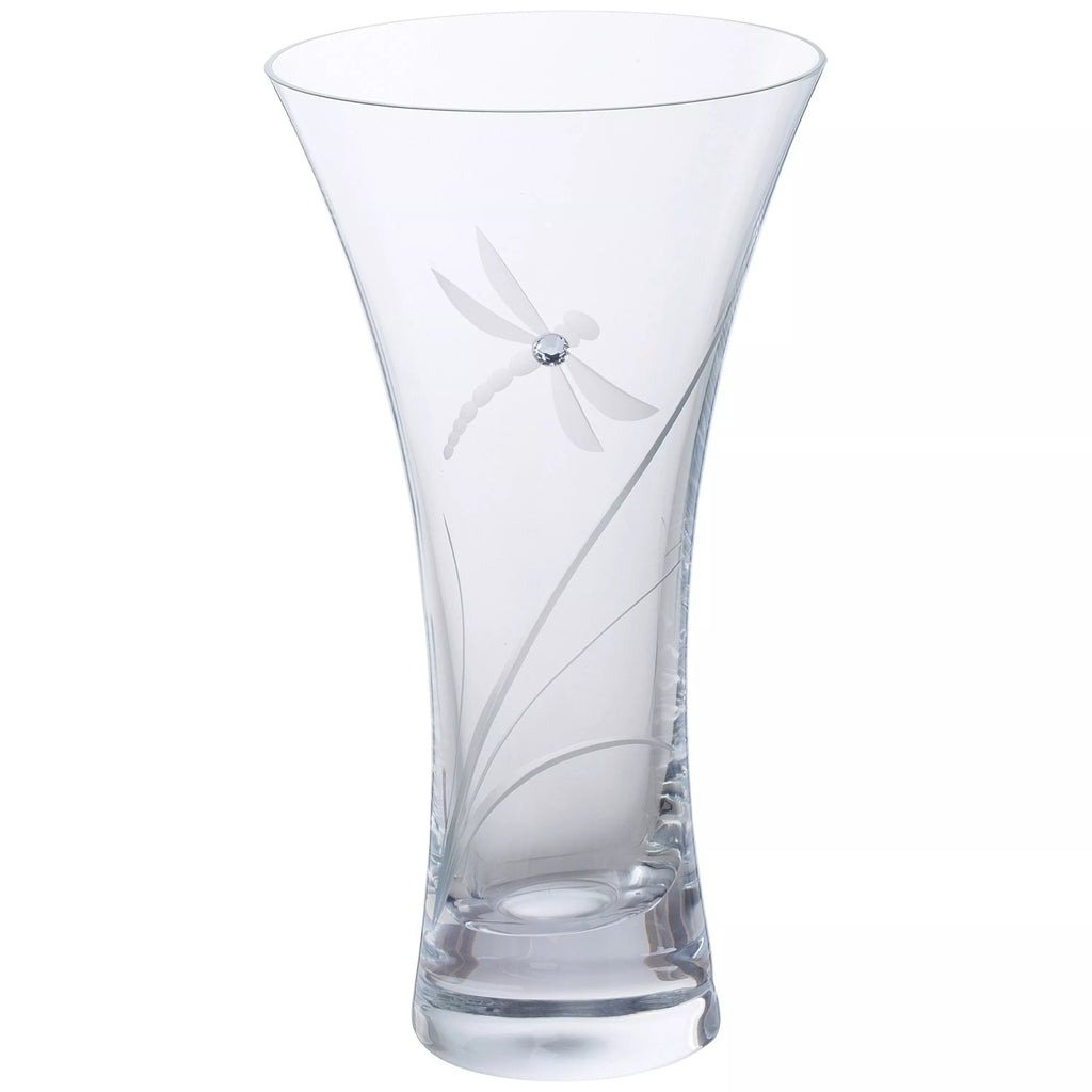 Dartington Crystal Glass Dragonfly Vase, Small