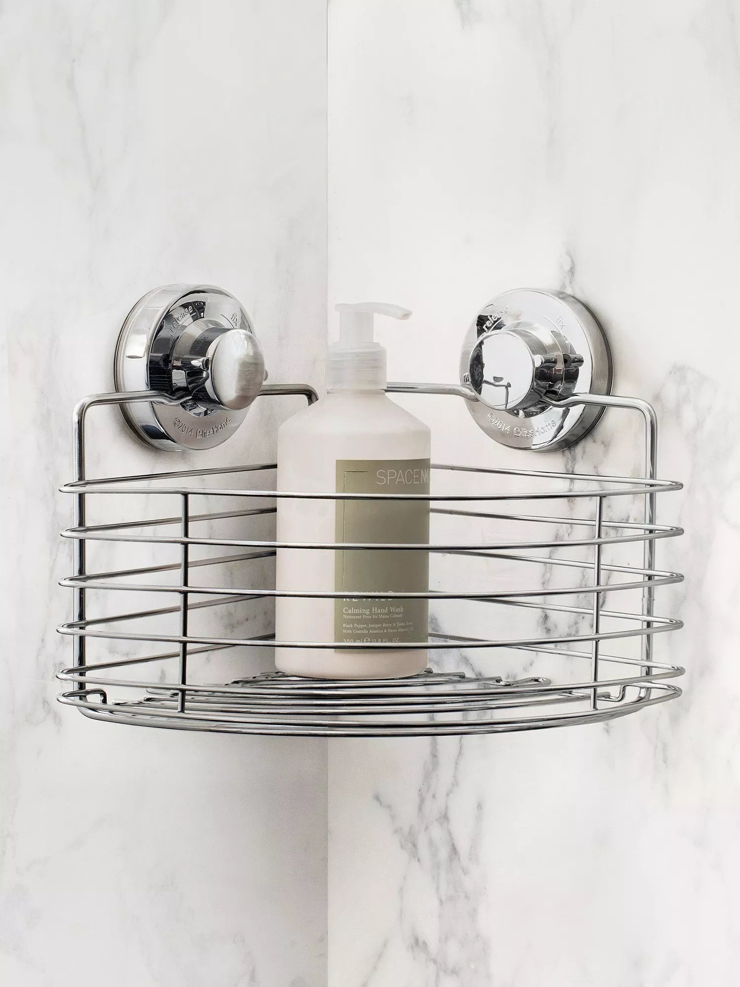 BlissHome corner suction shower basket chrome - British brand