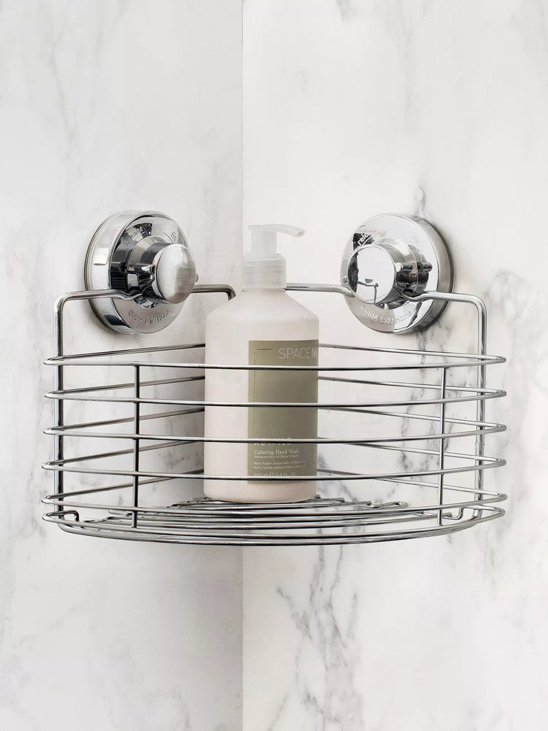 BlissHome corner suction shower basket chrome - British brand