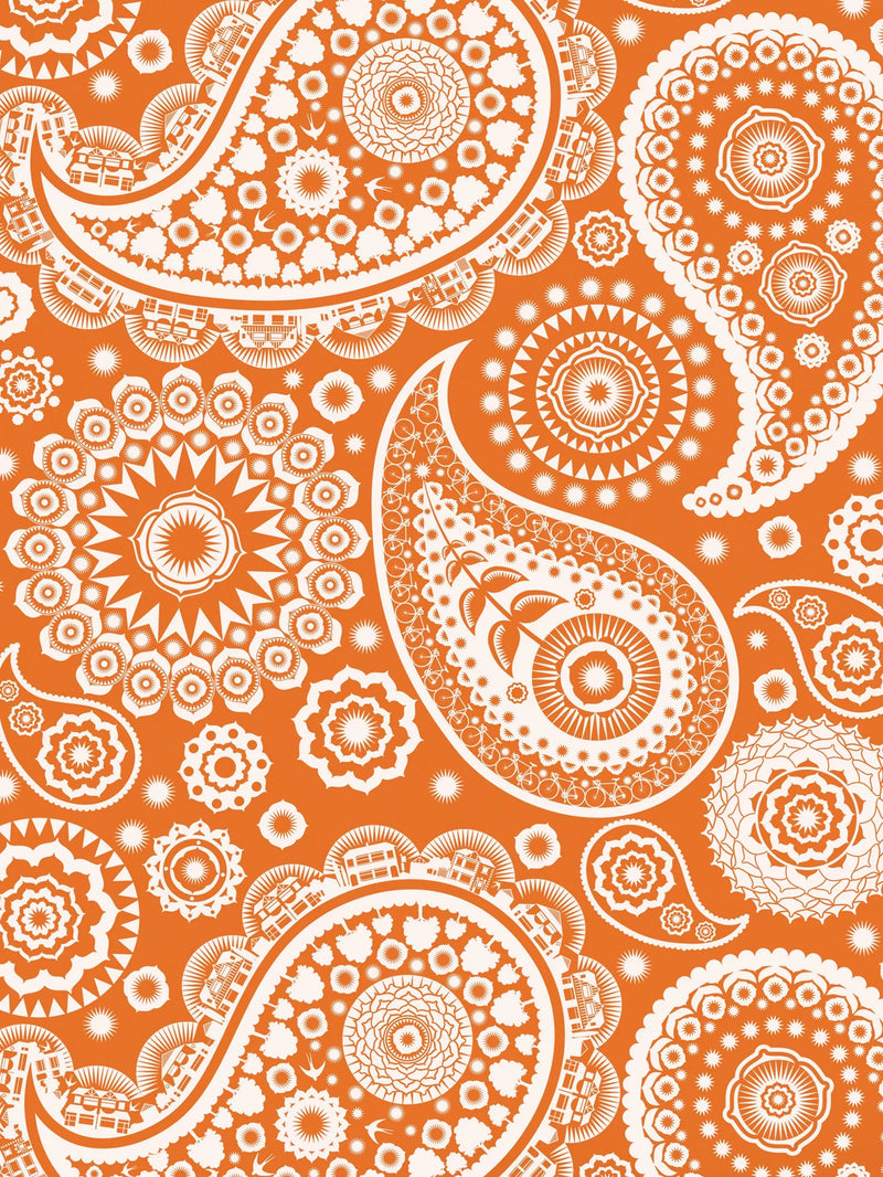 Mini Moderns Paisley Crescent wallpaper with half-drop pattern, UK version
