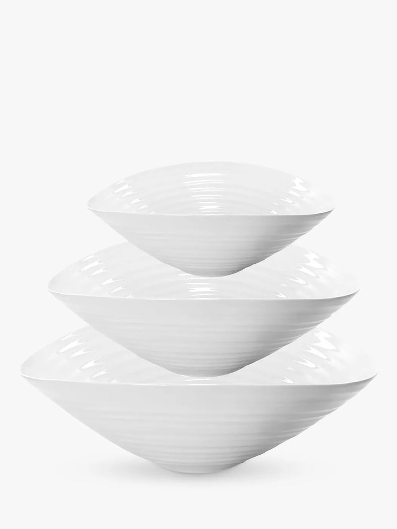 Portmeirion salad bowl set of three with diameters 24cm, 29cm, and 33cm (British brand)