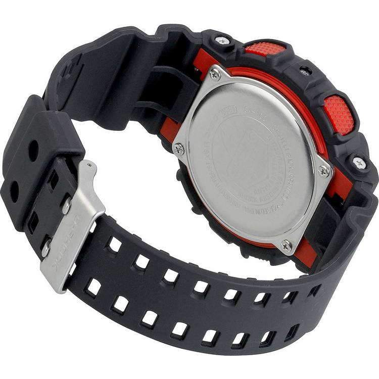 Casio G-SHOCK digital watch LED backlight black resin strap, imported from the UK
