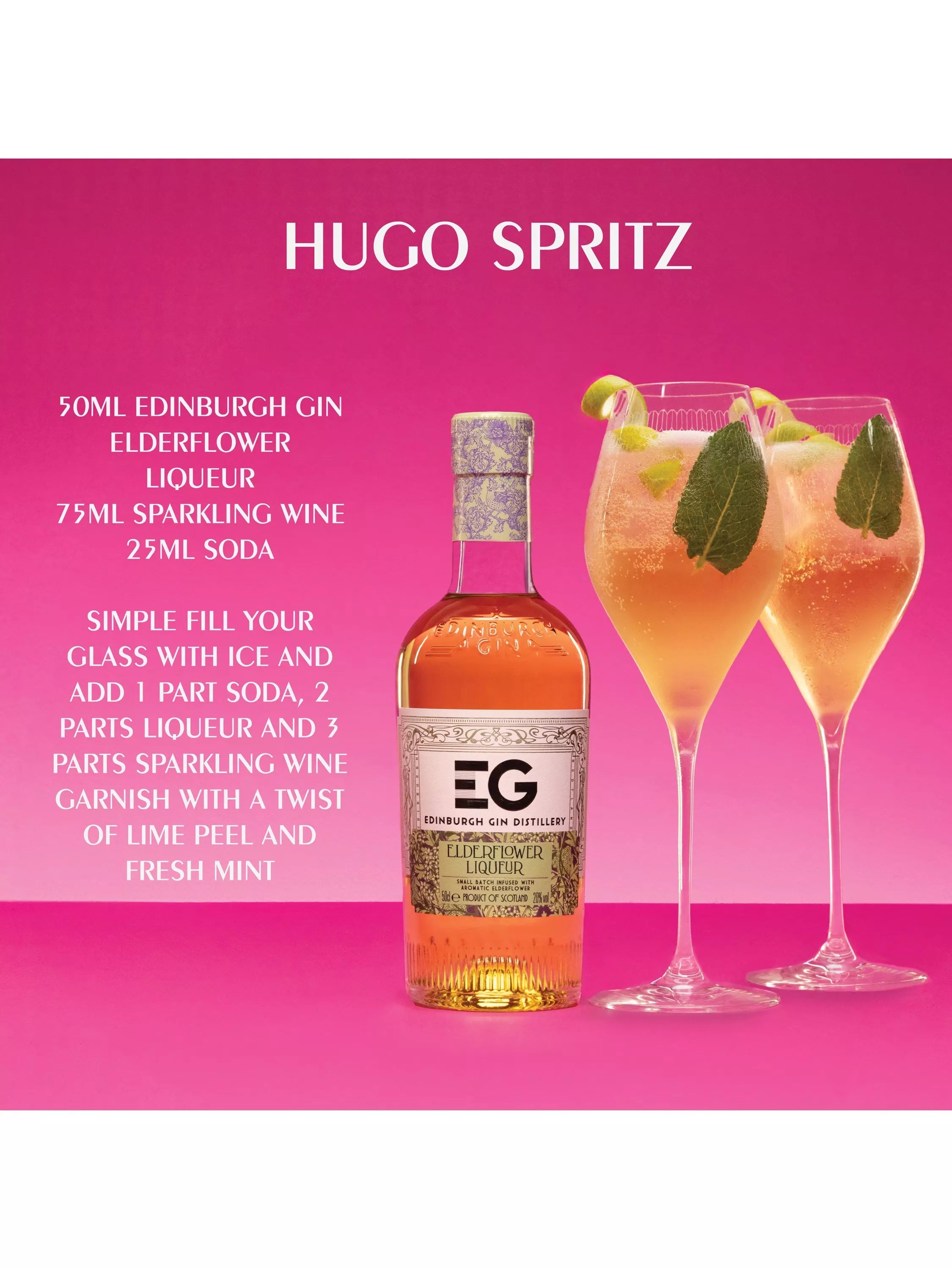Edinburgh Gin elderflower liqueur 50cl bottle - British product