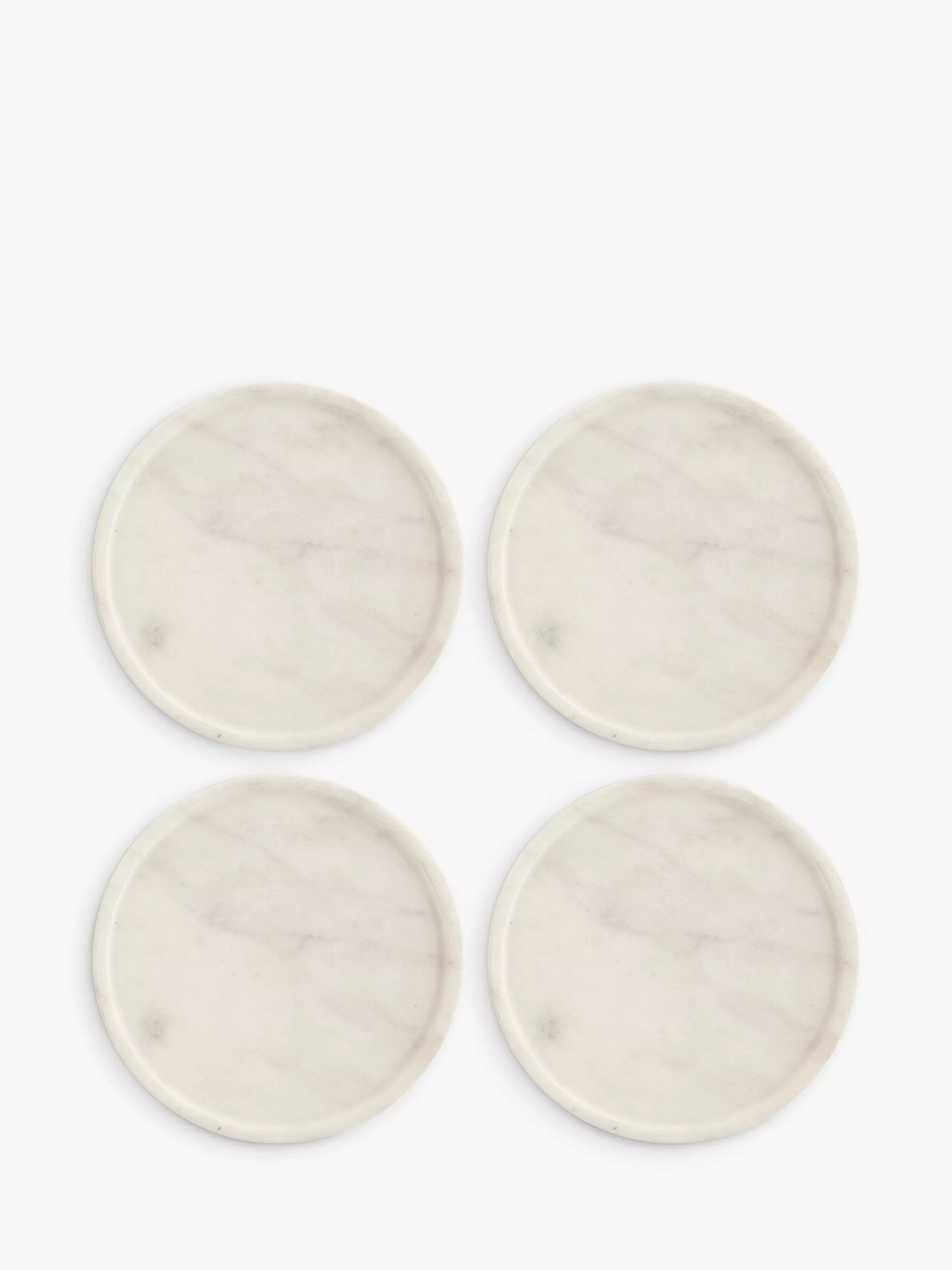 John Lewis round marble coasters set of 4 white (British brand)