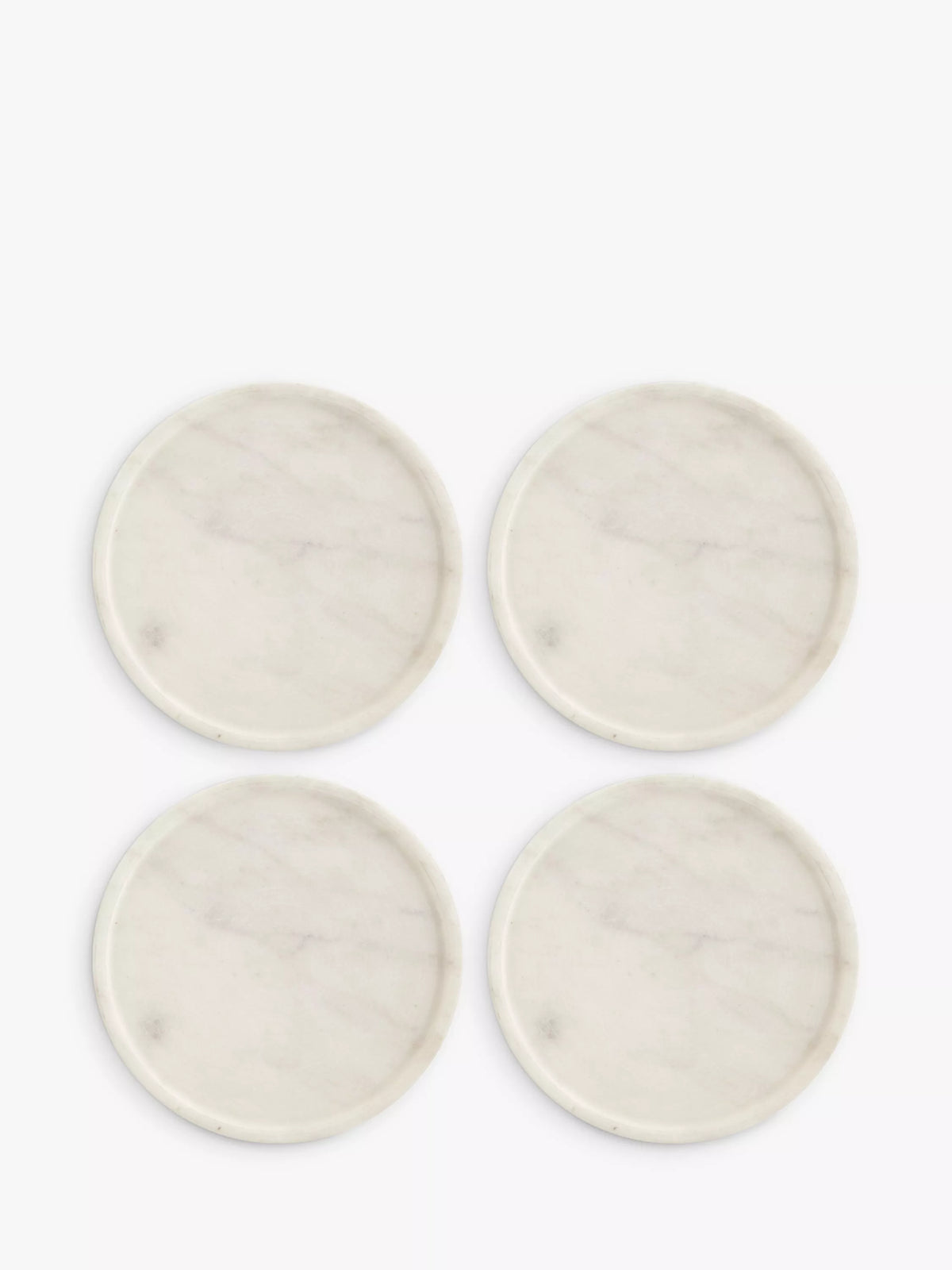 John Lewis round marble coasters set of 4 white (British brand)