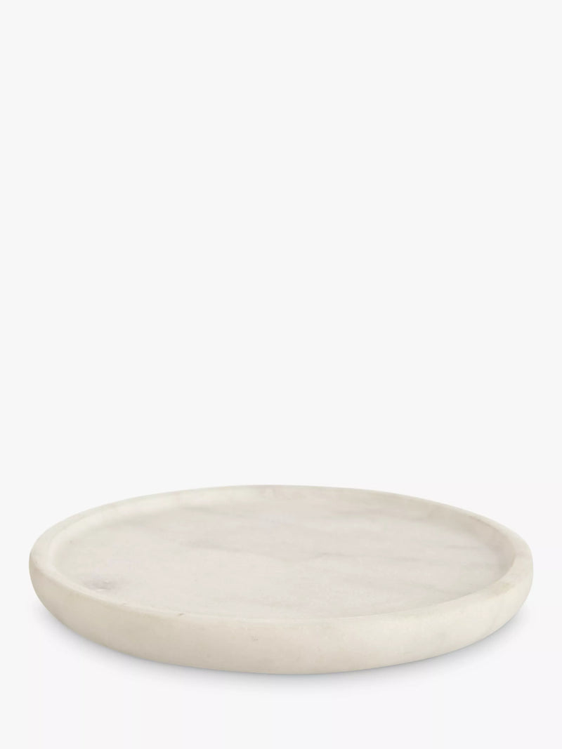 John Lewis round marble coasters set of 4 white (British brand)