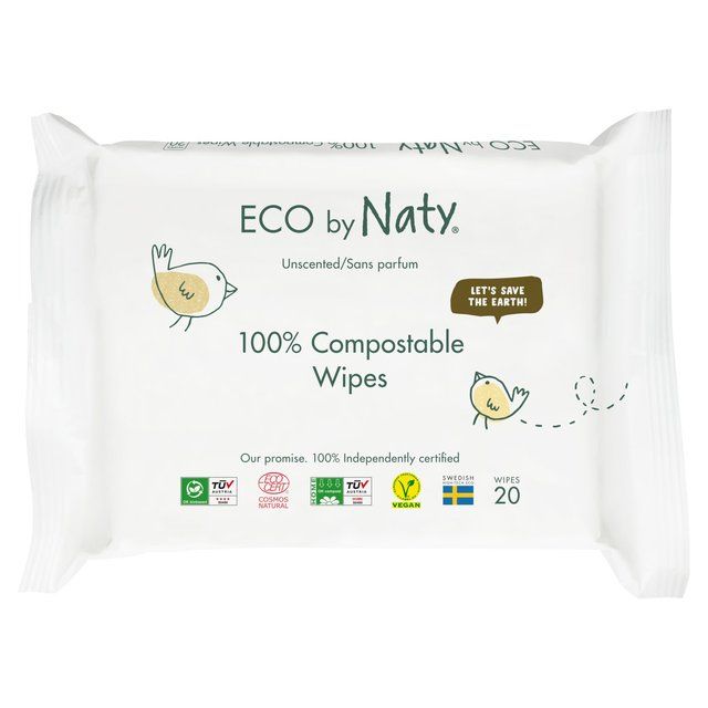 Eco by Naty Unscented Wipes Travel Pack   20 per pack GOODS M&S   