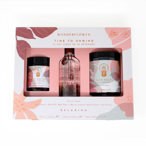 Wanderflower Wild Rose relaxation gift set (British brand)