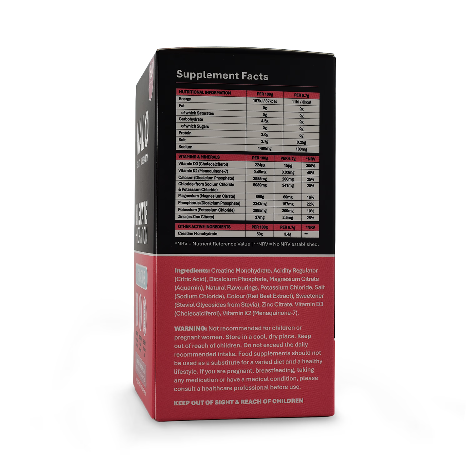 Halo Elevate hydration creatine powder 30 sachets, UK version
