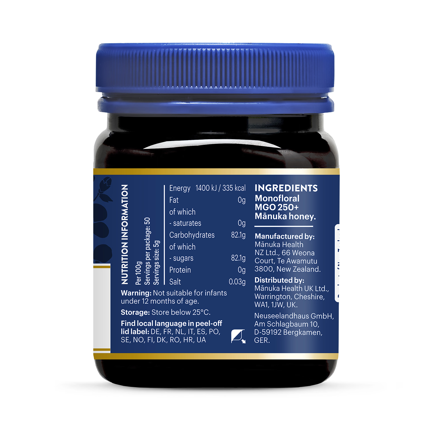 Manuka Health manuka honey MGO 250+ 250g (British brand)
