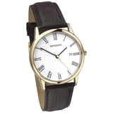 Sekonda men's date dial leather strap watch - British product