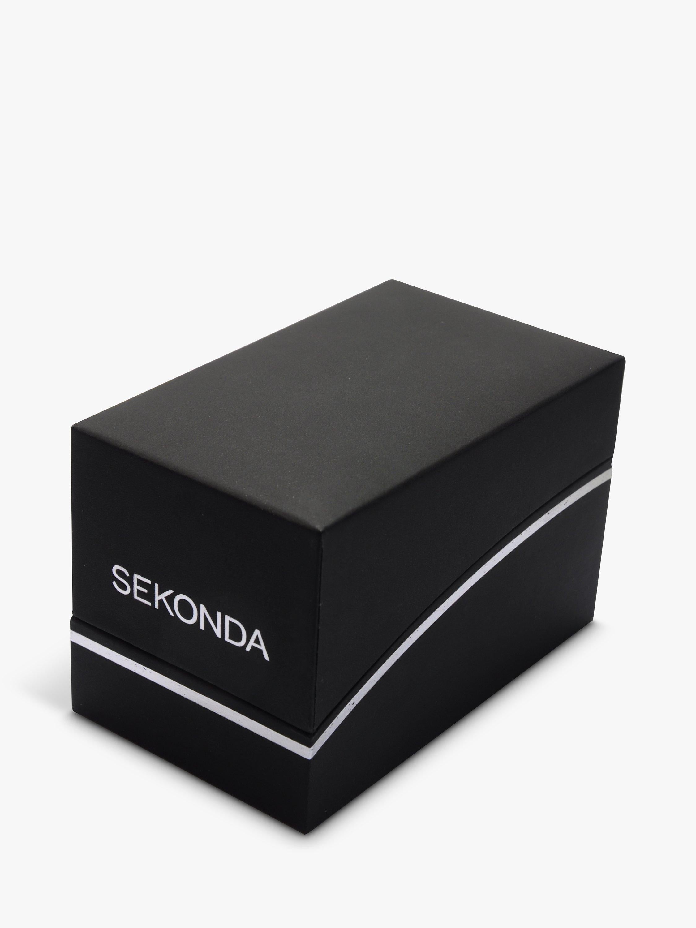 Sekonda men's date dial leather strap watch - British product