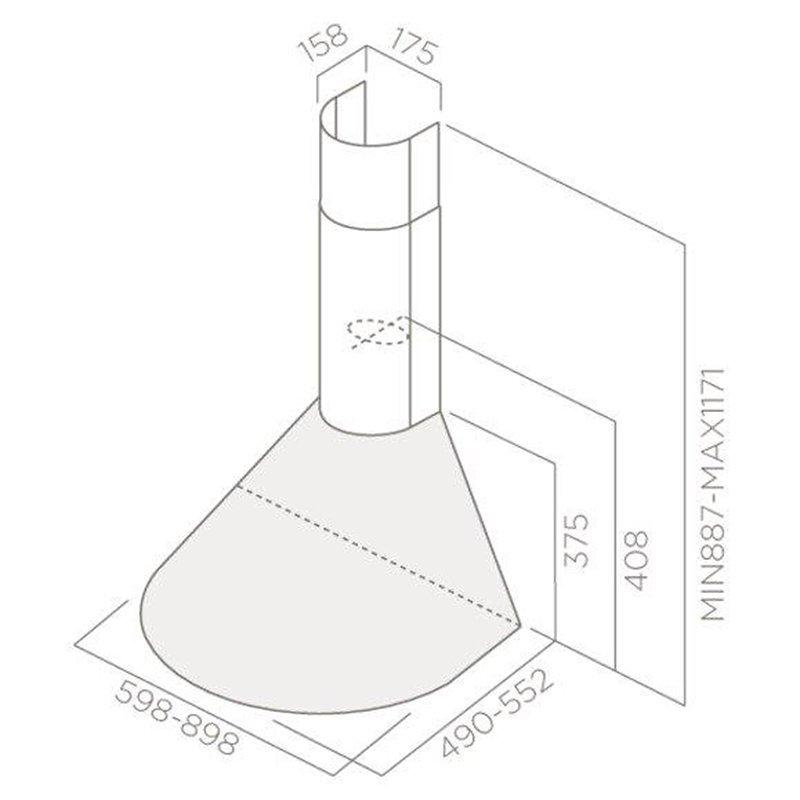 Elica Tonda 90 stainless steel chimney cooker hood - British product