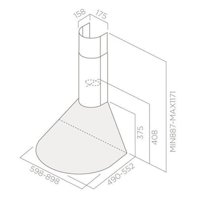 Hotte aspirante Elica Tonda 60 Acier Inoxydable