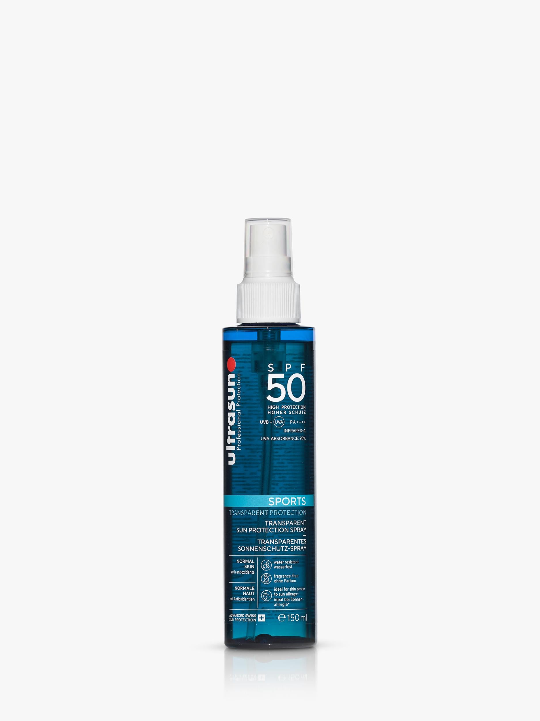 Ultrasun SPF 50 Sports Transparent sun protection spray 150ml (British brand)