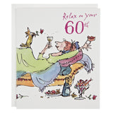Woodmansterne relaxing lady 60th birthday card, UK version
