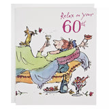 Woodmansterne relaxing lady 60th birthday card, UK version