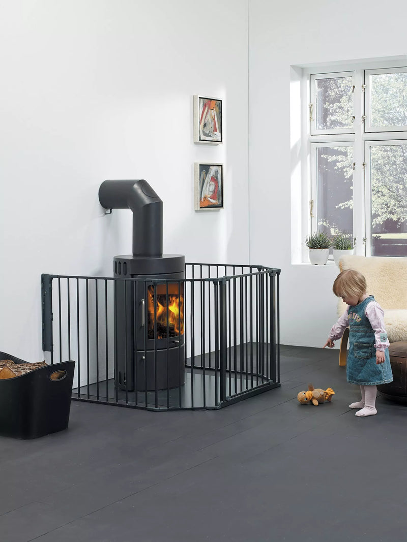 BabyDan XL fire surround safety gate in black - British product