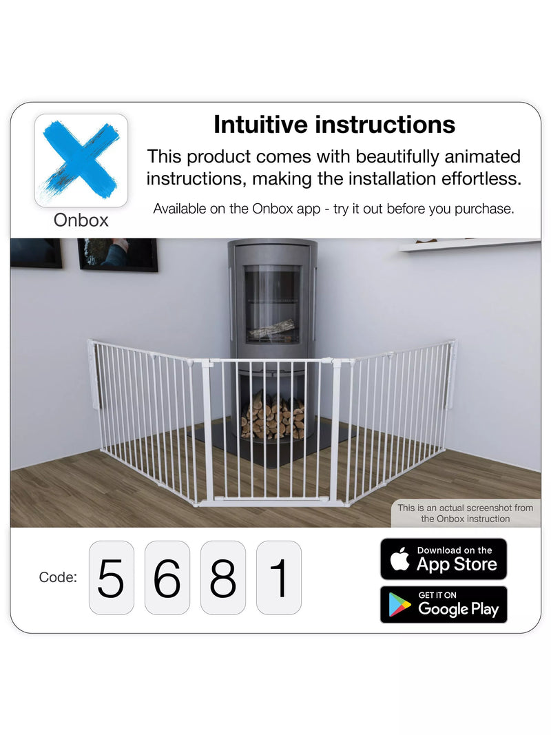 BabyDan XL fire surround safety gate in black - British product
