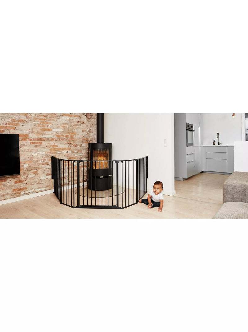 BabyDan XL fire surround safety gate in black - British product