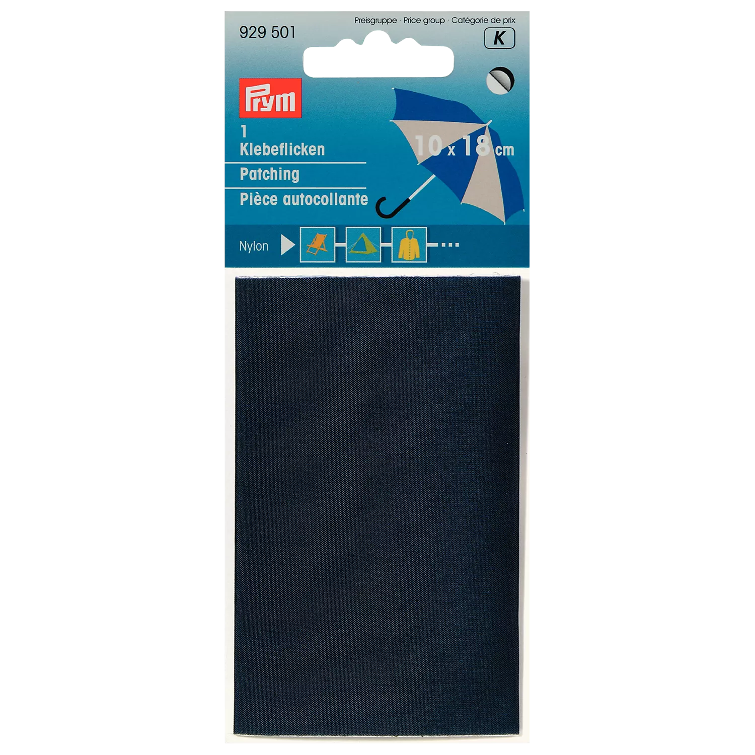Prym iron on nylon patch navy H10xW18cm - British product