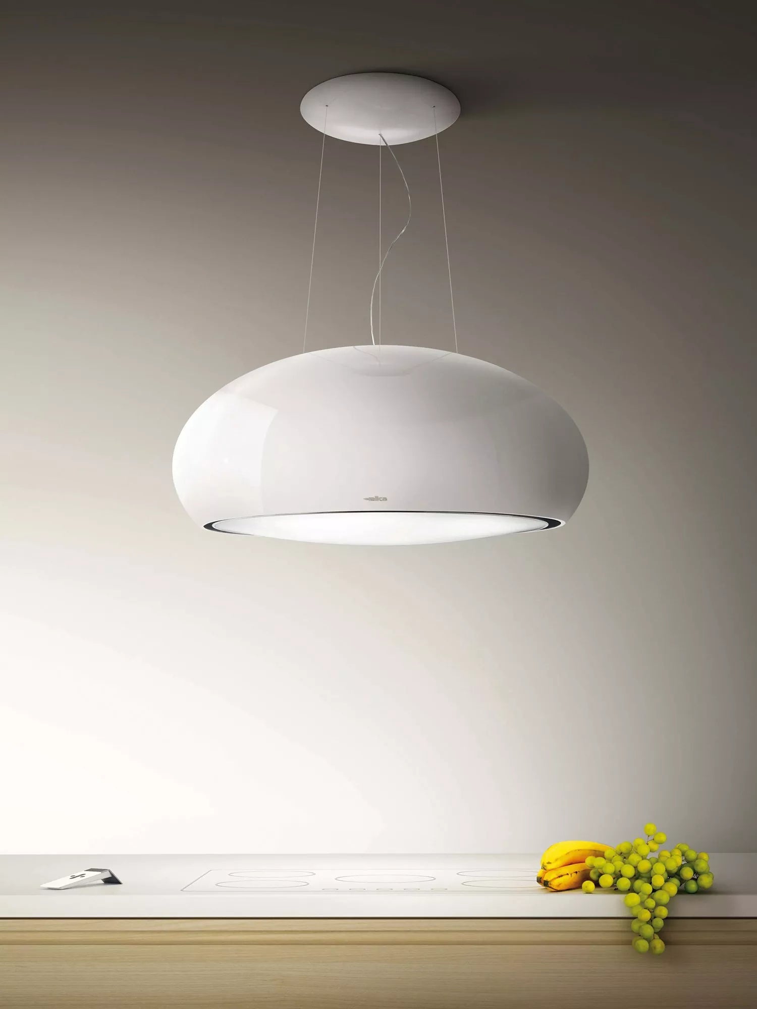 Elica Pearl white island cooker hood remote control, UK version