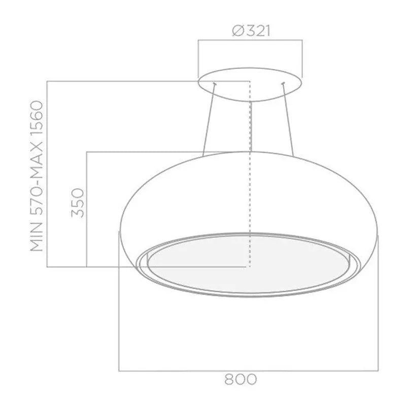 Elica Pearl white island cooker hood remote control, UK version