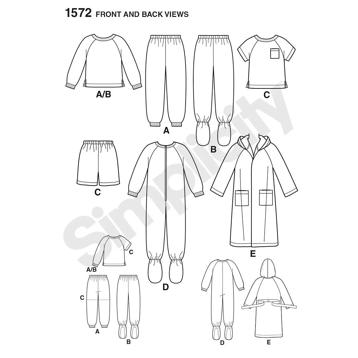 Simplicity sewing pattern children dressmaking leaflet 1572, UK version