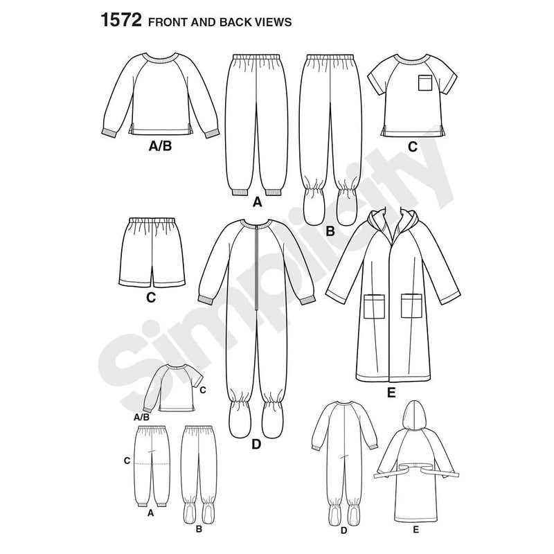 Simplicity sewing pattern children dressmaking leaflet 1572, UK version