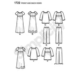 Simplicity sewing pattern Learn to Sew children loungewear 1722, UK version