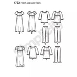 Simplicity sewing pattern Learn to Sew children loungewear 1722, UK version