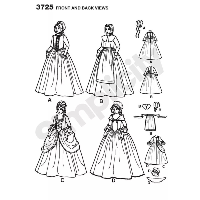Simplicity girls' costume sewing pattern 3725, UK version