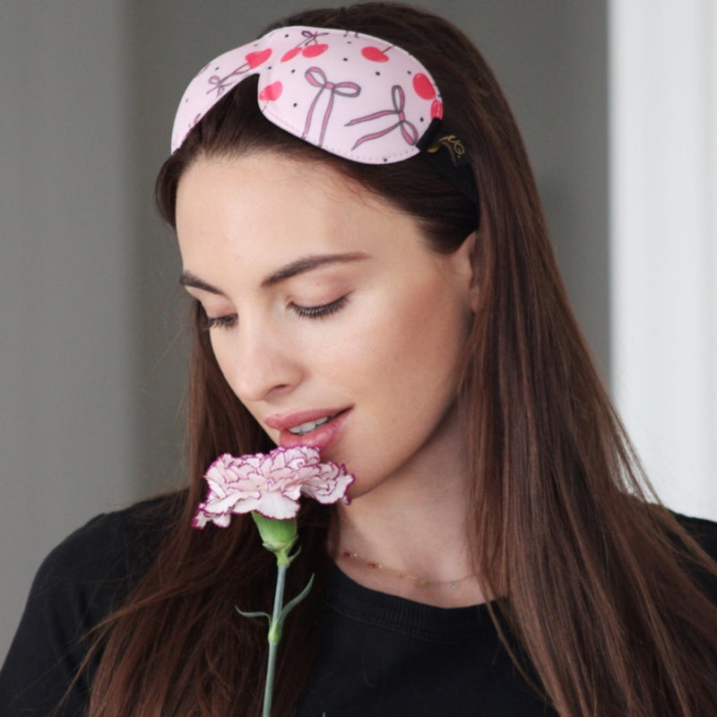 SMUG contoured sleep mask pink cherries (British brand)