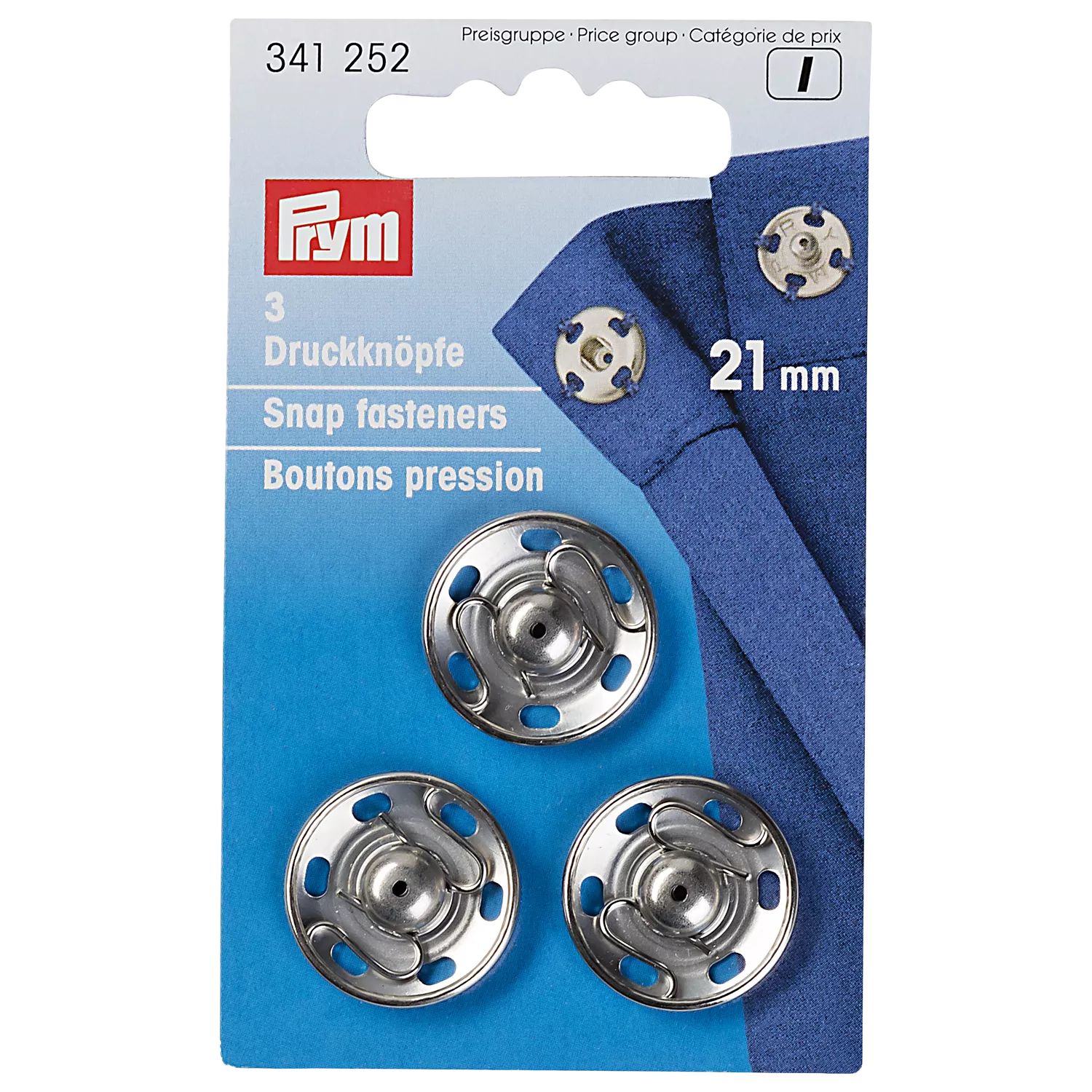 Prym snap fasteners 21mm pack of 3 (British brand)